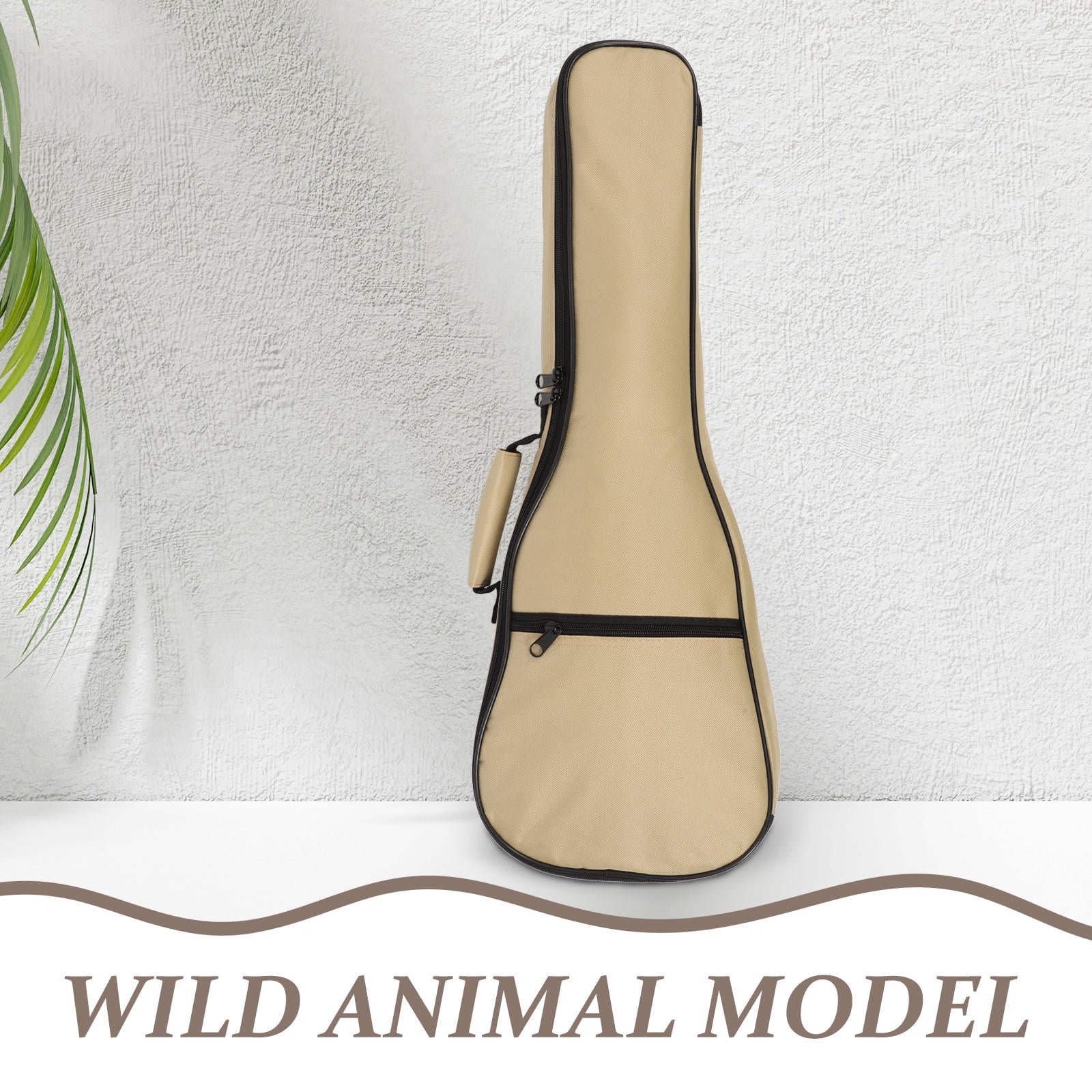 HONMEET Khaki Water-Resistant Ukulele Case with Oxford Fabric, Adjustable Shoulder Straps, Travel Storage Pouch Included