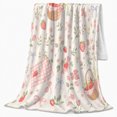 thumbnail image 2 of Charming Strawberry Basket Picnic, Playful Artistic Scene, Warm Flannel Blanket for Living Room and Bedroom with Detailed Artwork, Art Lovers Housewarming Gift, Artistic Home Decor, 2 of 9