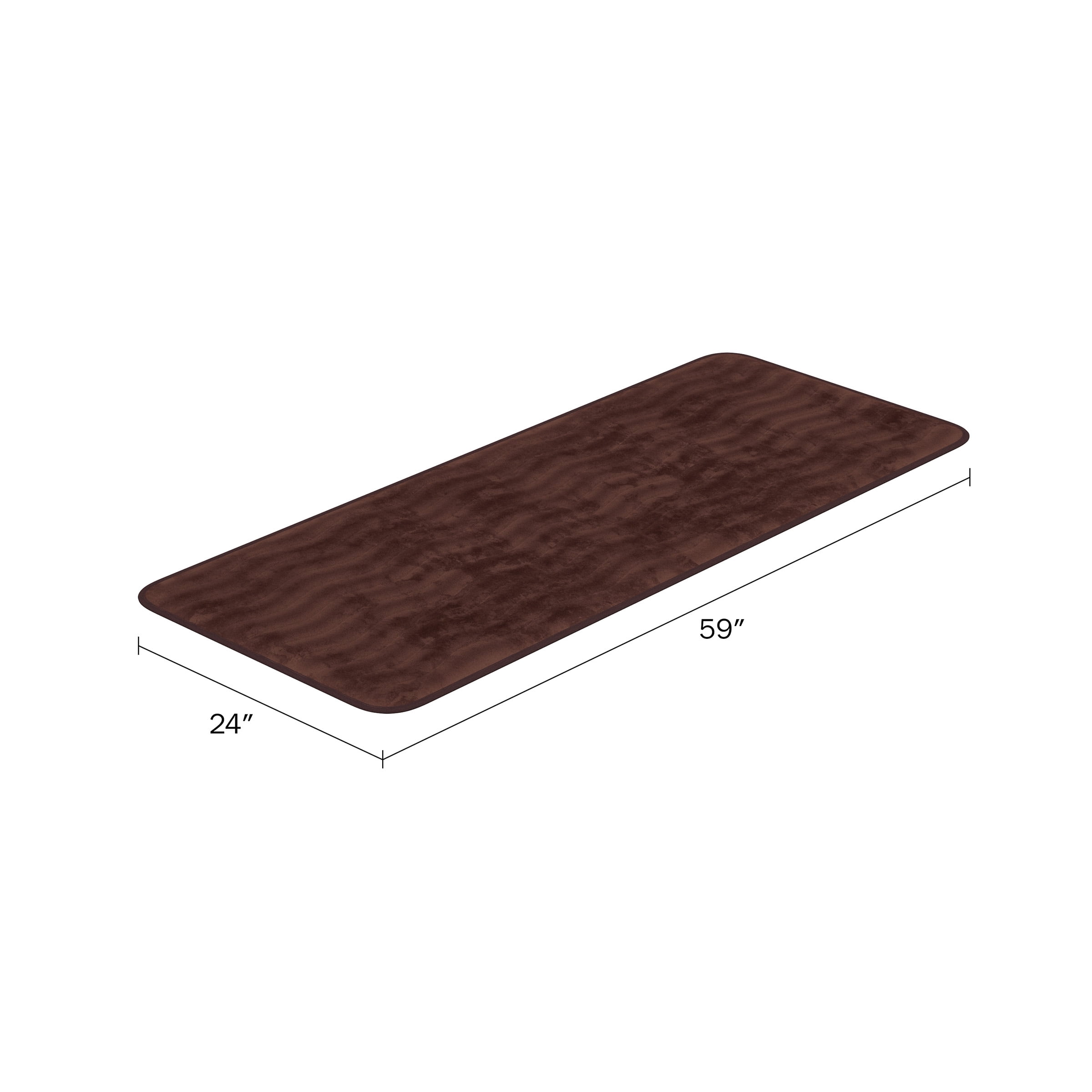 Lavish Home Microfiber Memory Foam Bathroom Mat with Wave Pattern (Chocolate)