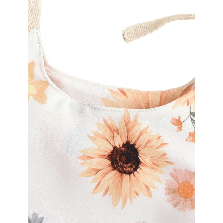 White sunflower shops romper