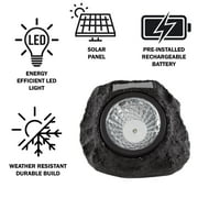 Pure Garden Weather Resistant Solar Rock Lights Outdoor Spot Lights 4-Pack