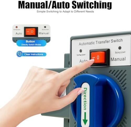 Dual Power Automatic Transfer Switch,Generator Transfer Switch,Dual Power Automatic Transfer Switch 50HZ/60HZ 2P 63A Dual Power Generator Changeover Switch 110V