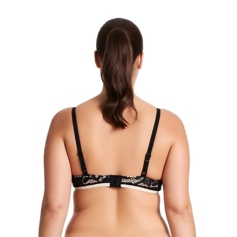 Curve Muse Women's Plus Size Perfect Shape Add 1 Cup Push Up Underwire Lace Bras-2Pk-Rose,Black-48B