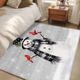 thumbnail image 4 of 3'x5' Area Rugs, Grey Snowman Christmas Indoor Outdoor Area Rug for Living Room Bedroom, Xmas Snowflake Birds Washable Bathroom Rugs Kitchen Floor Carpet Mats Home Decor Aesthetic, 4 of 8