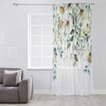 thumbnail image 3 of Eucalyptus Leaves Semi Sheer Curtains Drapes for Living Room,Bedroom,French Doors Window 54 Inches Long,White Daisy Spring Floral Summer Botancial Rod Pocket Chiffon Curtain Drapery Voile Panel, 3 of 6