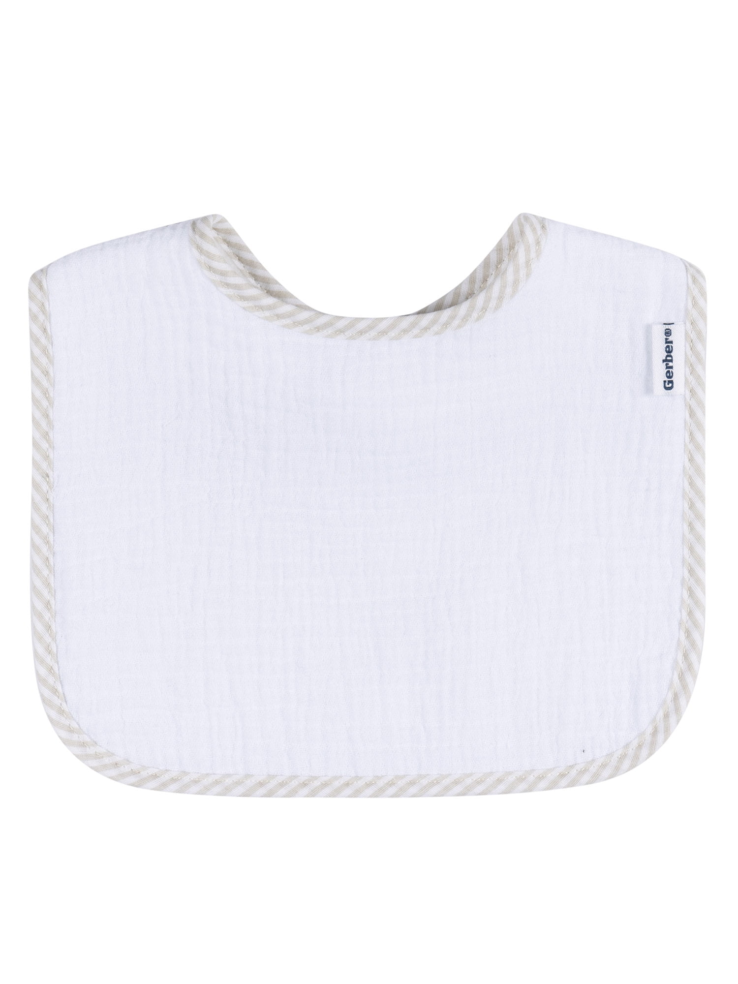 (4 pack) Gerber Baby Boys or Girls White Muslin  Bibs, 2-Pack, One Size