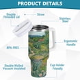 thumbnail image 2 of Yayeee 40oz Stainless Steel Tumbler with Straw and Handle Double-Wall Insulated Travel Water Bottle, Garden Scene, 2 of 8