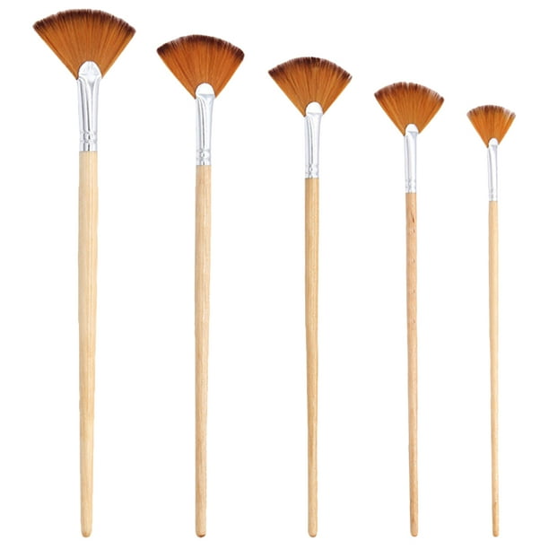 Juego de 5 pinceles portátiles multifuncionales tipo abanico para acuarela profesional