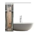 thumbnail image 2 of MYPOP Farmhouse Brown Bathroom Curtains, Rustic Antique Wooden Door Exterior Facade Rural Barn Timber Weathered Lodge Mildew Resistant Machine Washable Shower Curtain 66 X 72 Inches Wood Brown, 2 of 2