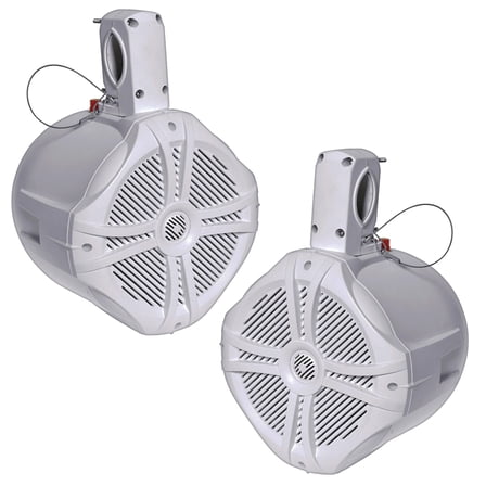 Power Acoustik Marine-Grade 6.5 in 500W Waterproof Wake Tower Speakers, White