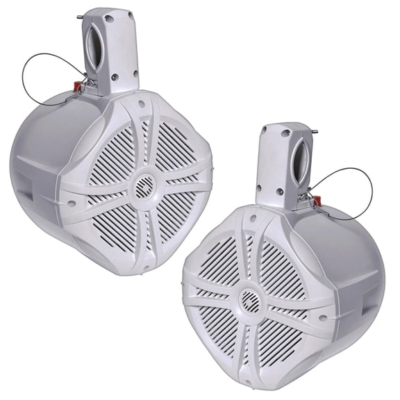 Power Acoustik Marine-Grade 6.5 in 500W Waterproof Wake Tower Speakers, White