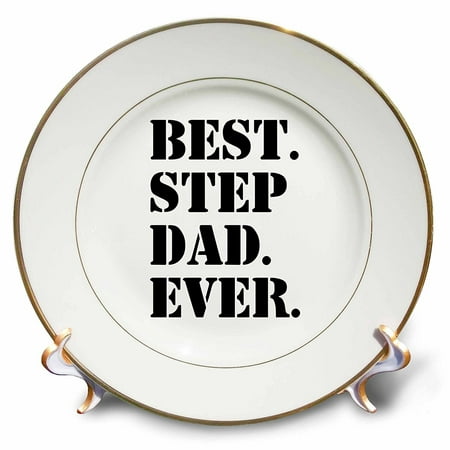 3dRose Best Step Dad Ever - Gifts for family and relatives - stepdad - stepfather - Good for Fathers day, Porcelain Plate,