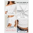 thumbnail image 6 of MOYIKO Womens Off The Shoulder Crop Tops Y2K T Shirts Top Short Sleeve Summer Trendy Fashion Clothes, 6 of 7