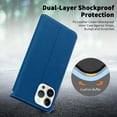 thumbnail image 5 of Dteck Wallet case for iPhone XS Max, PU Leather Wallet case with Handstrap Kickstand Card Slots Magnetic Shockproof Flip Case For iPhone XS Max,Darkblue, 5 of 7