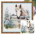 thumbnail image 1 of (1) Hilo Algodón Ecológico Bordado 11CT 3 Hebras Impresión Kit Serie Punto Cruz Flores Y Caballos 50x50cm, 1 of 9