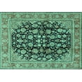 thumbnail image 1 of Ahgly Company Indoor Rectangle Persian Turquoise Blue Traditional Area Rugs, 2' x 4', 1 of 4