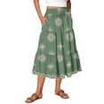 thumbnail image 2 of Summer Skirt for Women Drawstring Elastic High Waisted Skirts Trendy Floral A Line Swing Skirt Vacation Wear, 2 of 6