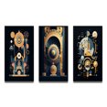 thumbnail image 2 of Designart "Geometry of Consciousness Contemporary Art I" Modern Geometric Framed Wall Art Set Of 3 - Gold Abstract Geometric Frame Gallery Wall Set For Home Decor, 2 of 6
