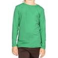 thumbnail image 2 of Stretch Is Comfort Girl's Poly/Spandex Crew Neck Long Sleeve Top Kelly Green X-Large, 2 of 6