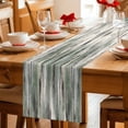 thumbnail image 5 of Sage Green Vintage Table Runner 48 Inches Long Farmhouse Dress Scarves, Stripes Painting Retro Abstract Art Dining Tablerunner for Coffee Table/Kitchen Island/Party Décor, 13" x 48", 5 of 8