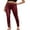 Wine Red, variant on Women Stretchy Faux PU Leather Pants High Waist Skinny Leggings Elastic Ladies Plus Size Trousers