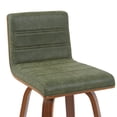 thumbnail image 6 of Vienna Swivel Bar Height Stool with Green Seat/Walnut Wood Frame- Set of 2, 6 of 11