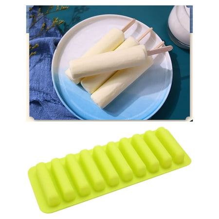 

10 Hole Silicone Ice Cream Mold DIY Reusable Safe Tray Juice Ice Maker Mould