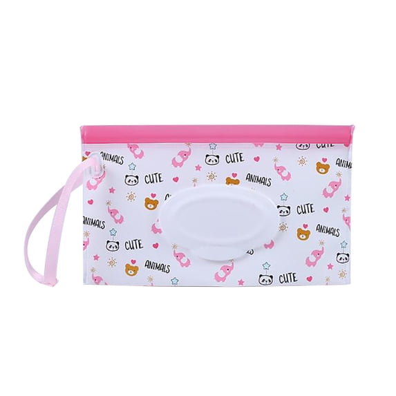 Yuedong Portable Reusable Baby Wet Wipes Bag with Snap Strap Outdoor Clamshell Wet Wipes Towel Container Cleaning Wipes Carrying Case