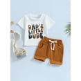 thumbnail image 2 of Coduop Infant Boys Summer Father's Day Outfit Set Short Sleeve T-Shirts and Shorts 2Pcs Suit, 2 of 9