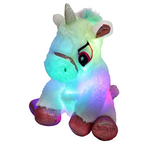 Houwsbaby - Houwsbaby Light up Unicorn LED Stuffed Animal Night Light Plush Toy with Big Eyes