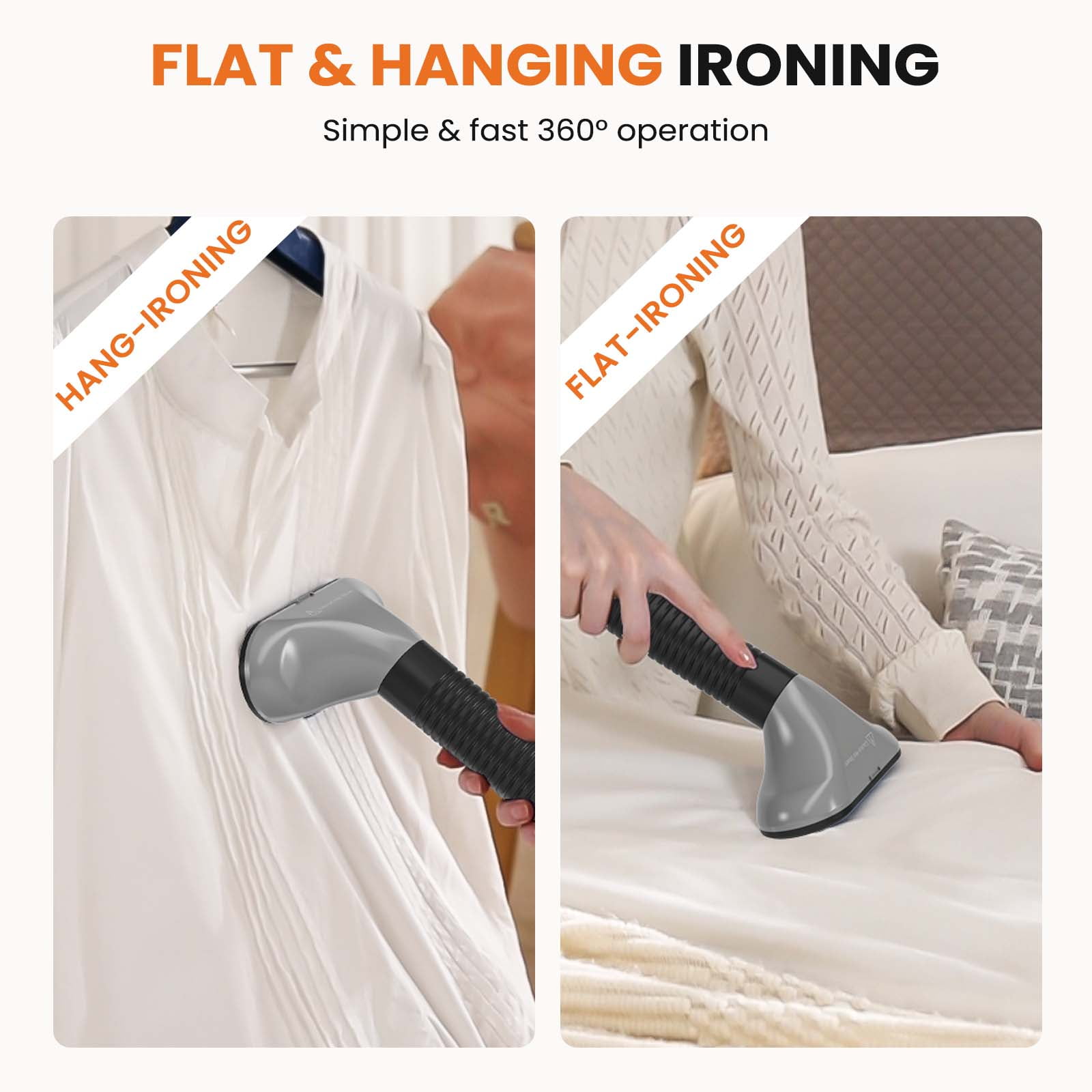 JONPONY Standing Garment Steamer 1500W, Professional Wrinkle Remover with 1.7L Water Tank for 55 Min Continuous Steaming, Heats in 45 Seconds, Height Adjustable with Roll Wheels, Black
