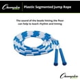 thumbnail image 3 of Champion Sports Beaded Jump Rope 9 Ft - Segmented Plastic Fitness Rope for Cardio Exercise & PE Blue/White, 3 of 6