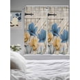 thumbnail image 3 of Blue Yellow Tulips Living Room Curtains 2 Panel, Retro Farmhouse Flower Barn Doors Wooden Cafe Window Treatment, Extra Long Farmhouse Bedroom Bathroom Kitchen Curtains Drapes 104"x72", 3 of 6