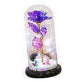thumbnail image 4 of Flor de lujo con cúpula, decoración de flores inmortales, luces eternas, regalos hechos a mano. Violeta, 4 of 9