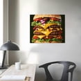 thumbnail image 4 of BCIIG Hamburger Cheese Toppings Art Modern Canvas Prints for Living Room Bedroom Home Office Wall Decor 20x16in, 4 of 6