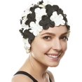 thumbnail image 4 of Bonnet de Bain à Pétale Floral pour Femmes – Style Rétro Vintage Bonnet de Bain pour Cheveux Longs et Courts, 4 of 5