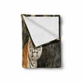 thumbnail image 2 of Tiger Soft Flannel Fleece Throw Blanket, Portrait of an Alert and Angry Royal Bengal Feline Staring at Camera in Cave Print, Cozy Plush for Indoor and Outdoor Use, 50" x 60", Multicolor, by Ambesonne, 2 of 6