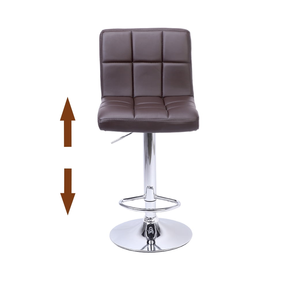 Lowestbest 2Pcs Adjustable Modern Bar Stools, Swivel PU Leather Kitchen Stool, Brown Lowestbest 2Pcs Adjustable Modern Bar Stools, Swivel PU Leather Kitchen Stool, Brown