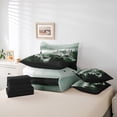 thumbnail image 6 of jejeloiu Retro Natural Landscape 7-Piece Twin Bedding Sets,Jungle Mountain Range Bedding Comforter Set,Green Black Sheet Sets For Kids,Breathable Home Decor Reversible, 6 of 8