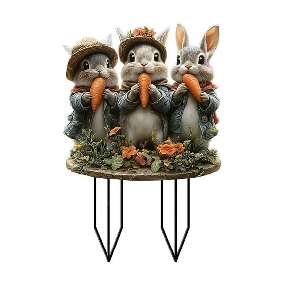 Clearance Items 2025 Easter Bunny Yard Stakes – Acrylic Garden Lawn Decorations – Outdoor Easter Decor for Front Door, Patio, Backyard & Festive Spring Party Celebration