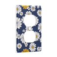 thumbnail image 2 of Yayeee Duplex Wall Plate 1-Gang 4.5"x2.7" Home Receptacle Light Switch Decorative Outlet Cover, Retro Daisy Pattern, 2 of 7