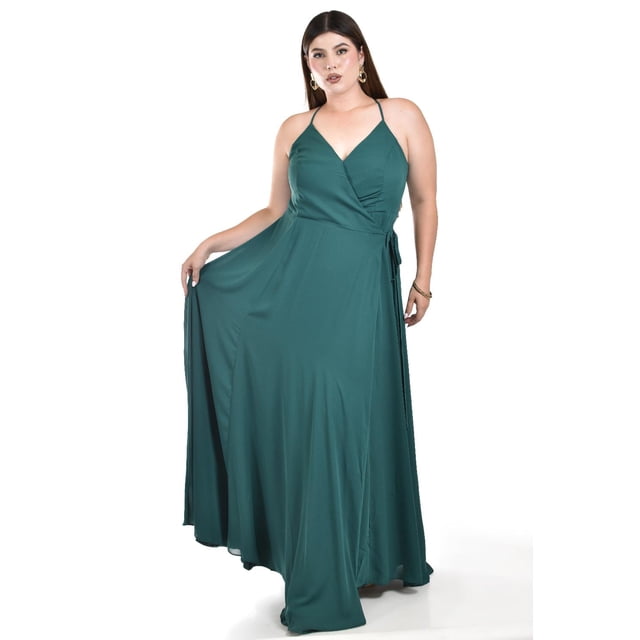 Vestido largo de fiesta Roman Fashion /Tallas Extras, 2008 (Verde botella) verde oscuro 42