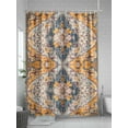 thumbnail image 5 of Shower Curtains Vintage Yellow Bath Curtain Medieval Ethnic Style Turkish Texture Waterproof Bathroom Shower Curtain Set with Hooks Decoration 72 x 84 Inches, 5 of 7