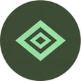 thumbnail image 1 of Ahgly Company Tapis Rond Lavable en Machine Intérieur Transitionnel Vert Forêt Foncé, 6 Pieds Rond, 1 of 7