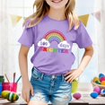 thumbnail image 2 of XEGLSBU Shirts for Girls 9-10 Years Old 100 Days of School Shirts for Boys Girls in My 100 Days T Shirt Happy 100th Day of School Print Casual Tops Light Purple Size 10-11 Years, 2 of 4