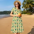thumbnail image 4 of Lsque Sea Turtle Print Women's Casual Dress T-Shirt Summer Short Sleeve Scoop Neck Swing Dresses, 4 of 6