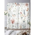 thumbnail image 3 of Spring Floral Sheer Curtains 108 Inch Long 2 Panels, Watercolor Flowers Countryside Light Filtering Rod Pocket Semi Sheer Curtains, Sheer Voile Drapes for Living Room Bedroom, 52"x108", 3 of 5