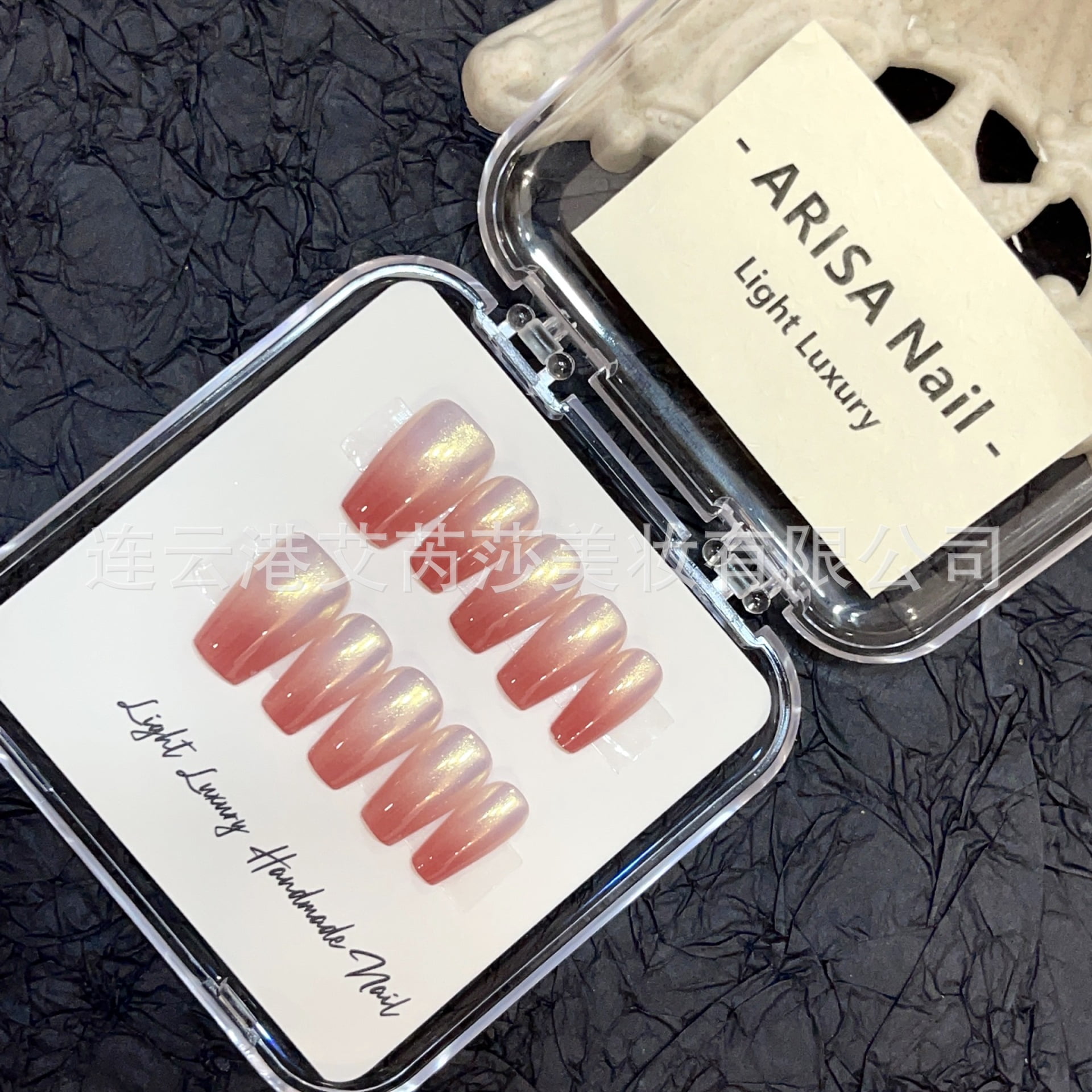 [Original real shot] Spray gun aurora powder solid color gradual change hand-worn nail piece light luxury pure handmade high quality control nail