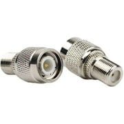 Eagles (Pack of 2) RF Coaxial Coax Adapter - TNC Male to F Female Jack Connector - TV Female Jack for Antennas,