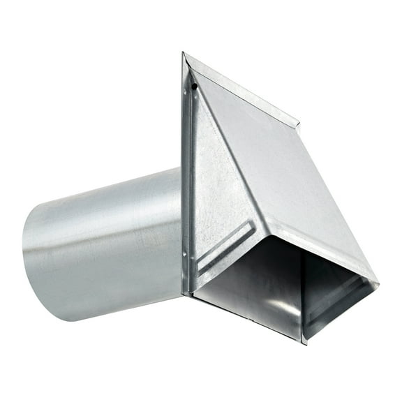 Lambro 6-In. 26-Gauge Galvanized Steel Exhaust Wall Hood Vent with Damper and 11-In. Pipe, 3460G-11, 3460G-11